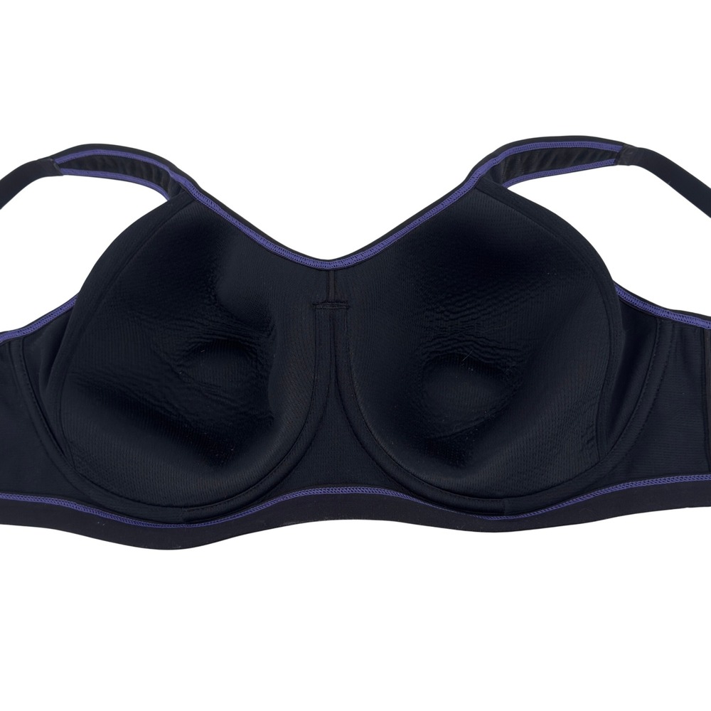 Freya Active Epic Molded Underwire Sports Bra Black Blue 36DDD High Impact - Picture 5 of 8